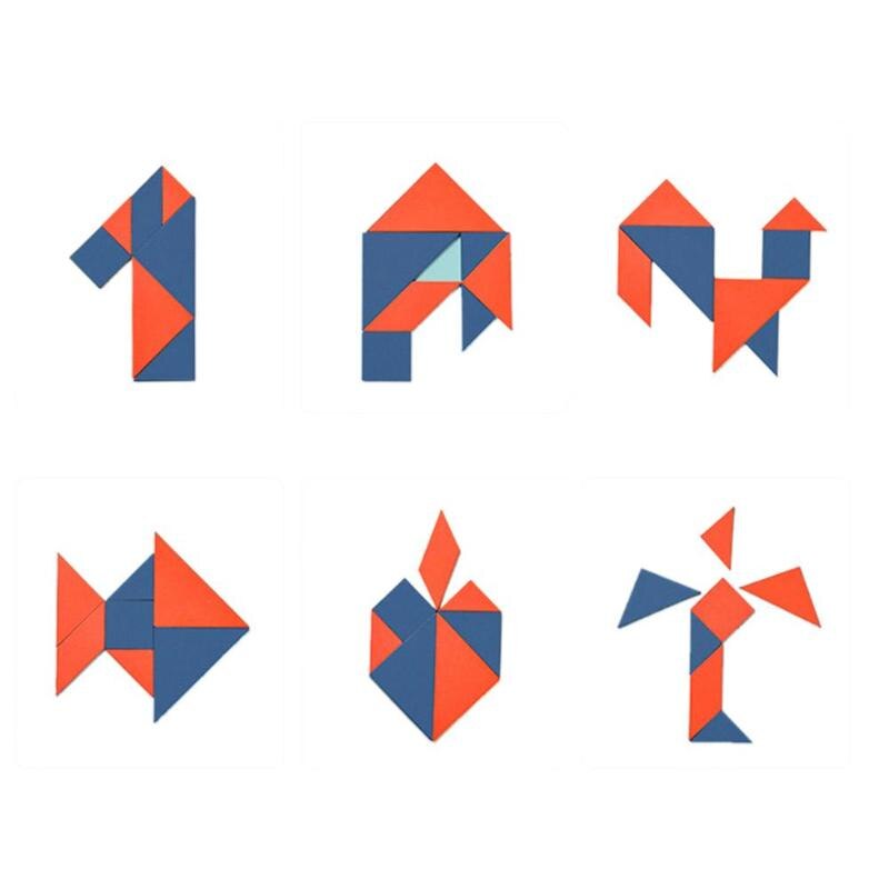 2 Set Children's Wood Jigsaw Puzzle Early Learning and Intelligence Kindergarten Teaching Aids DIY Creates Jigsaw Puzzle