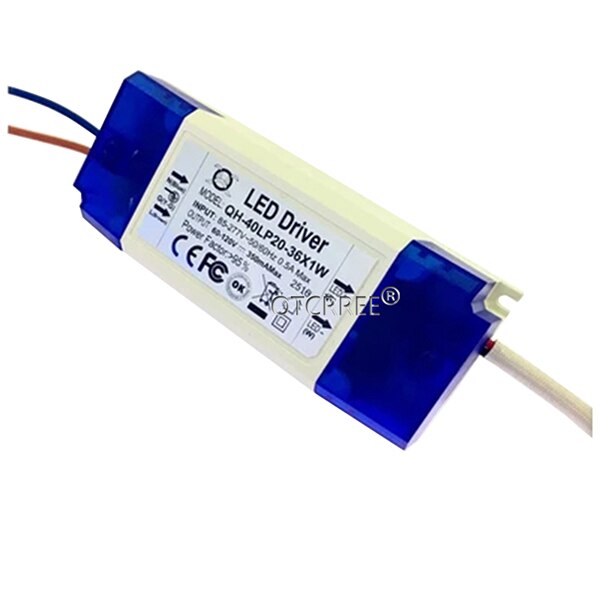 1 pcs AC 85-277 V 20 W 30 W 36 W LED Driver 20-36x1W 350mA DC60-120V High Power LED Powr Supply Voor Schijnwerper: Default Title