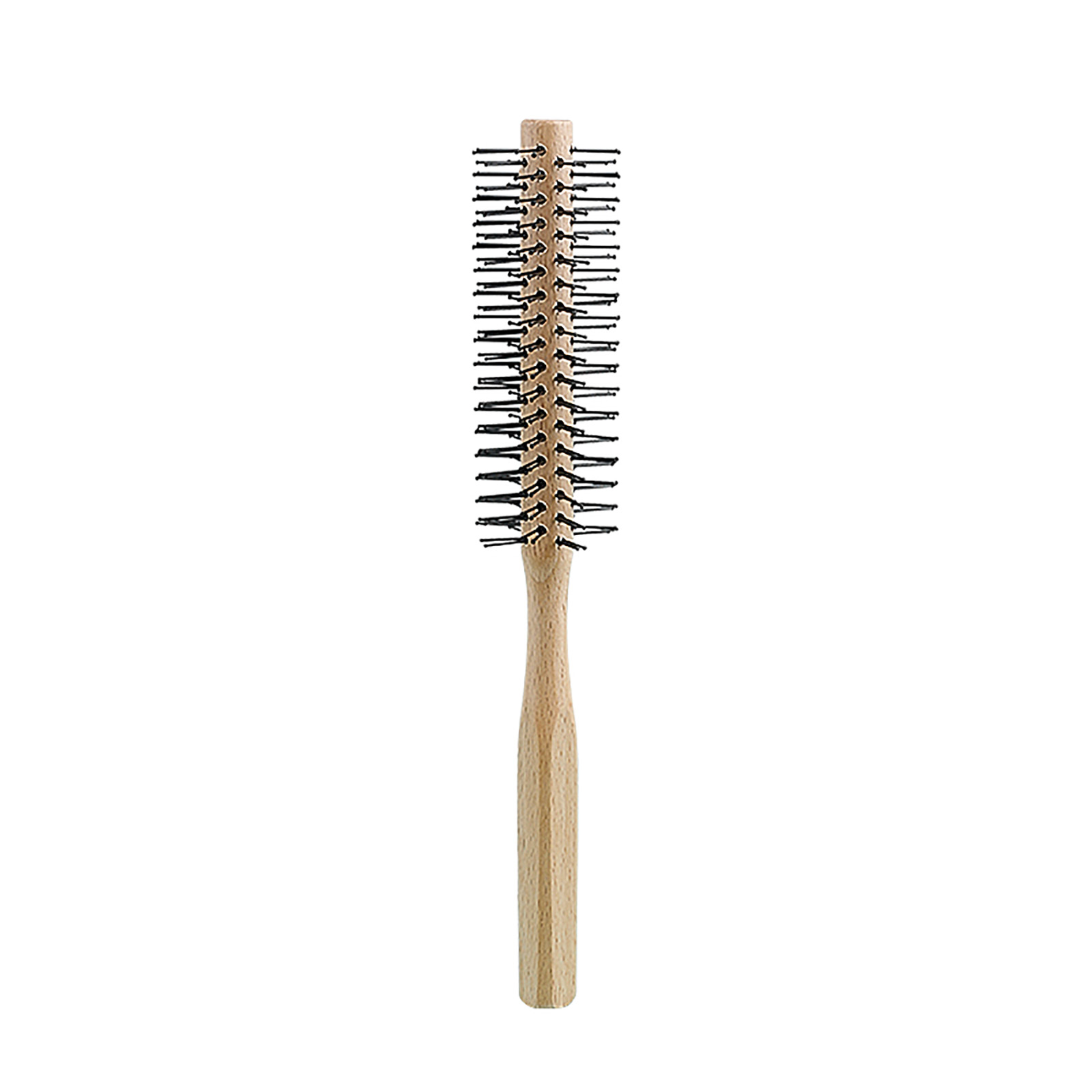 Wooden Handle Nylon Teeth Circular Brush Curly Roller Comb Fluffy Hair Root Straight Hair Multifunctional Comb For Men And Women: Khaki