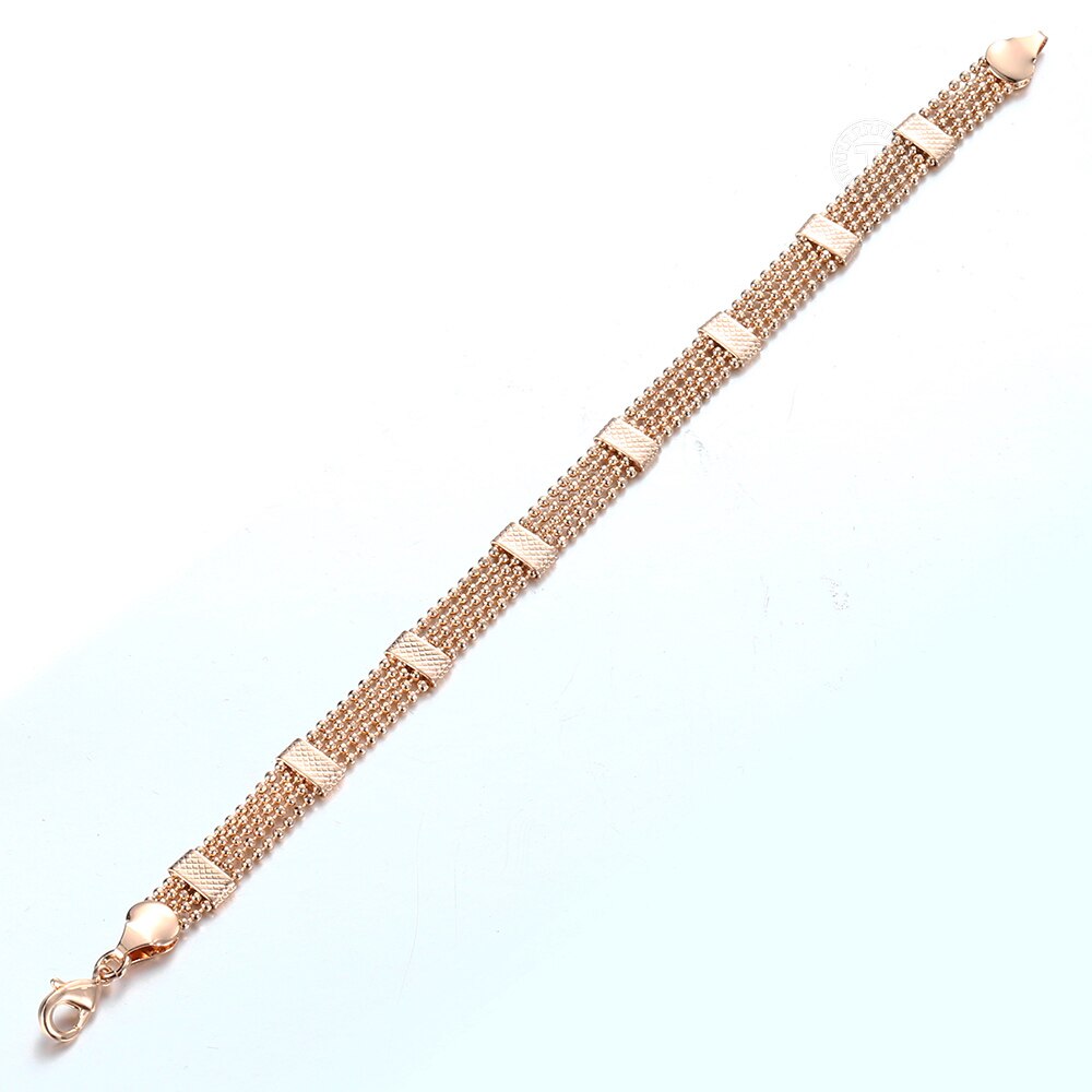 Davieslee 8mm Rose Gold Bracelet for Women Girls Bead Link Chain Bracelet Bangle Jewelry Wedding Best 20cm DCB33