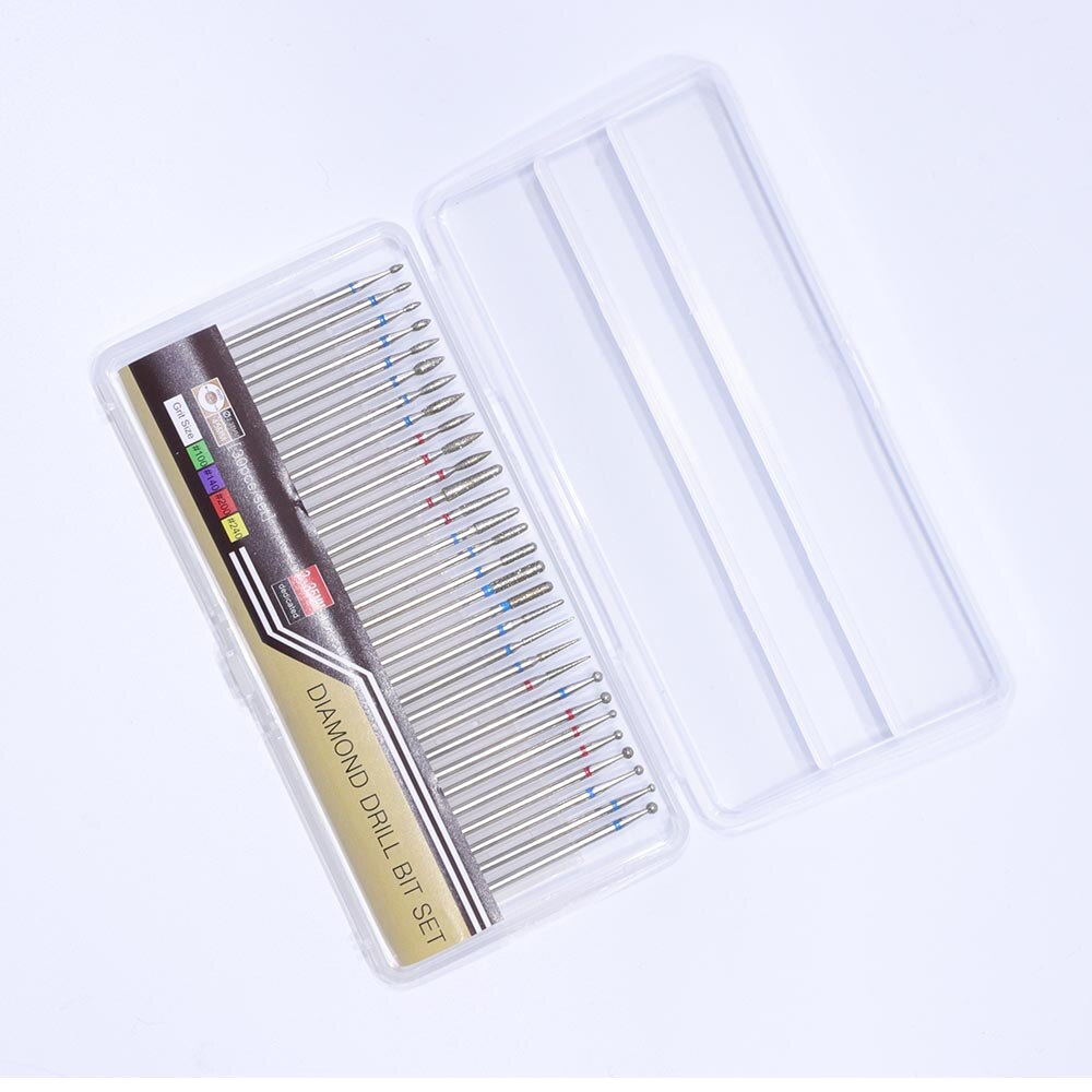 30 Uds de Rotary Mix Set taladro broca para uñas 30 diferentes tamaño cutícula de fresado para archivos de uñas manicura herramientas TR051