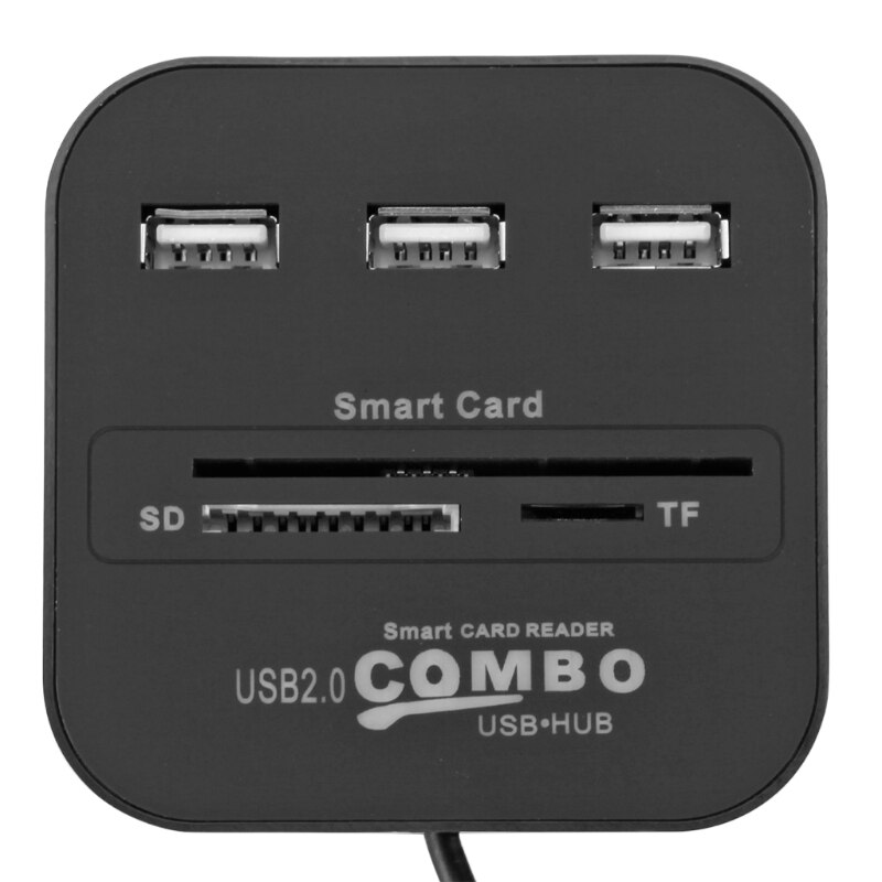 Usb sim smart card reader til bankkort ic / id emv sd  tf 3 usb hub ic simsdtf