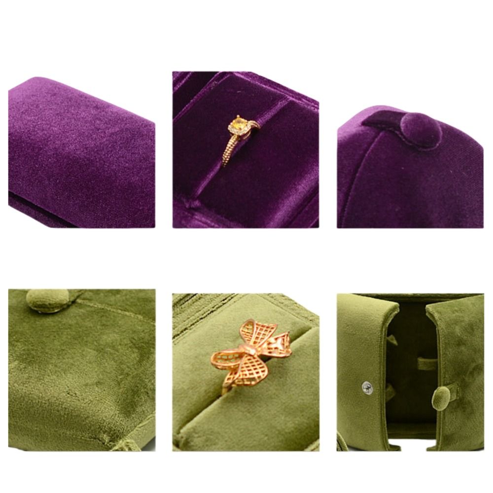 Einfarbig Samt Schmuck Kasten Jahrgang Luxus Halskette Armbinde fallen Organizer Doppel Tür Ringe Träger Kasten Schmuck Lagerung