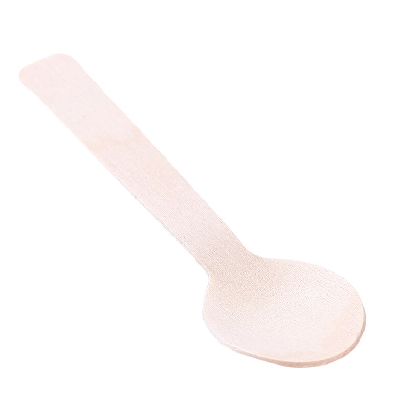 100 pçs de madeira descartável colher mini sorvete colher madeira ocidental sobremesa colher festa casamento utensílios de mesa cozinha segura nova