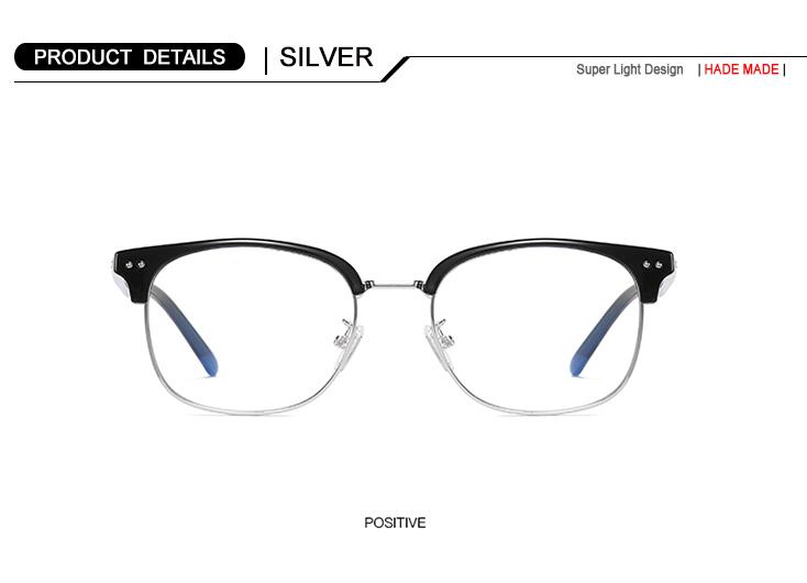 Computer briller anti blue ray briller anti blue light briller optiske kvinder øjenbeskyttelse brille ingen grad flade briller: Sølv
