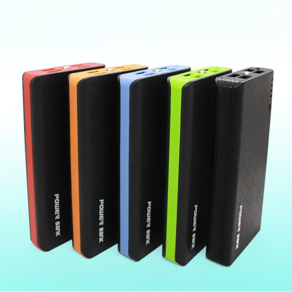 Power Bank Shell with LED Flashlight 4 USB Ports 5V 2A Power Bank Charger Case DIY Kits Powered By 6x 18650 Batteries