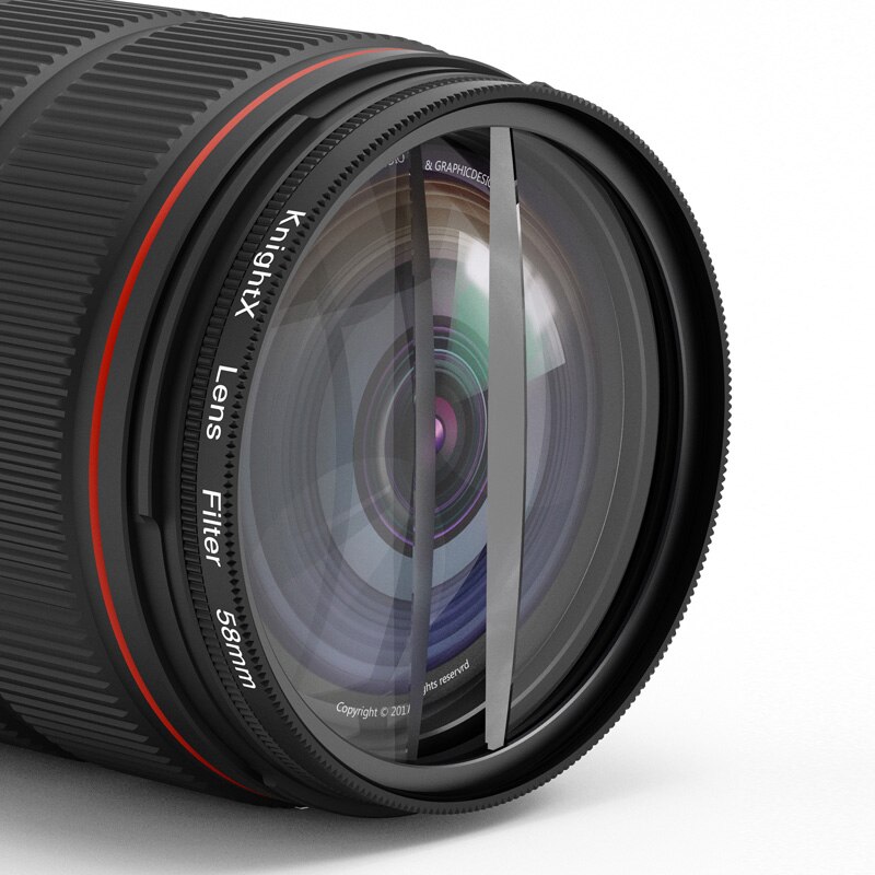 Knightx Twee Half Prisma Filter 49Mm 52Mm 58Mm 67Mm 77Mm Nd Portret Filter Lens Voor gital Slr Dslr Camera