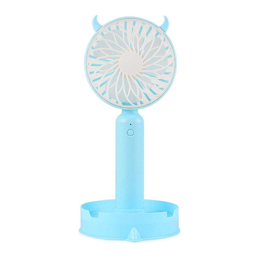 Kreative Mini Fan Karikatur blasiert maschine USB Ladung tragbare tasche blasiert handheld Fan freundlicher draussen spielzeug hochzeit liefert: Blau