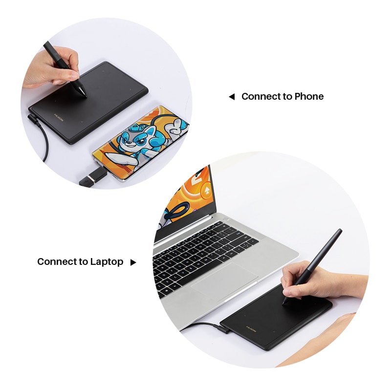 Huion-tableta gráfica H420X, bolígrafo de dibujo Digital, almohadilla de firma, compatible con Android OS, 8192 niveles, interfaz tipo C, 300PPS, tasa de informe