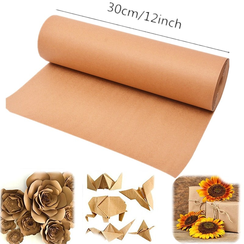 12inch Brown Kraft origami Paper Roll Recycled Paper For Wrapping Crafts Art Painting Packing Paper Scrapbooking