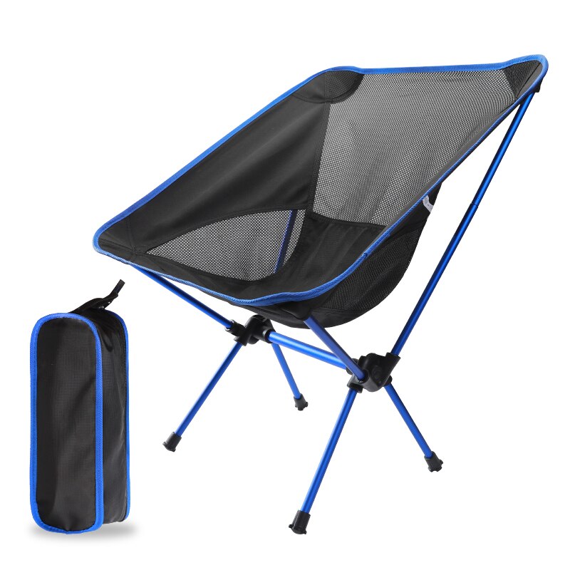 Måne camping stol bærbar sammenfoldelig letvægts grill finish oxford klud fiskeri med opbevaringspose lejr skammel udendørs møbler: C