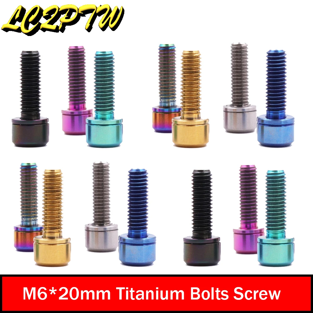 M6*20mm Mountain MTB Bike Disc Brake Caliper Clamp Fixing Screws Titanium Alloy Screw Crank Locking Bolts M6x20mm Bicycle Parts