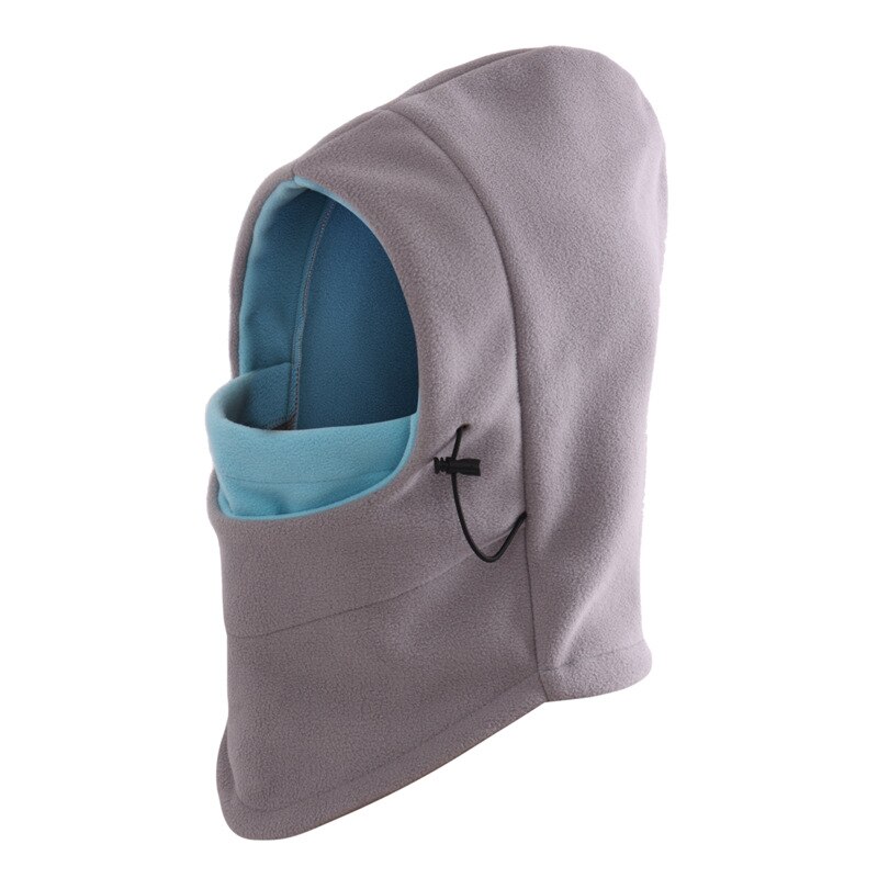 Winter Balaclava Hat Windproof Hat With Mask Unisex Ski Hat Mens Winter Fleece Hat Wrapped Warm Hat: Light gray  and blue