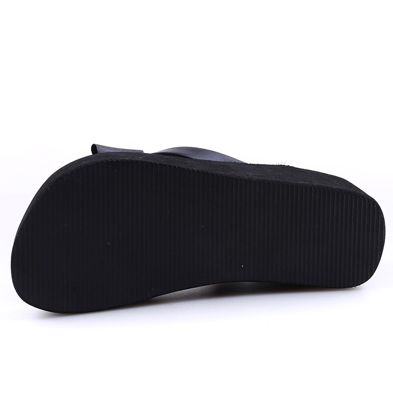 Zomer dames slippers plateau slippers strik middelhoge sleehak strand slippers hoge hak slippers voor dames