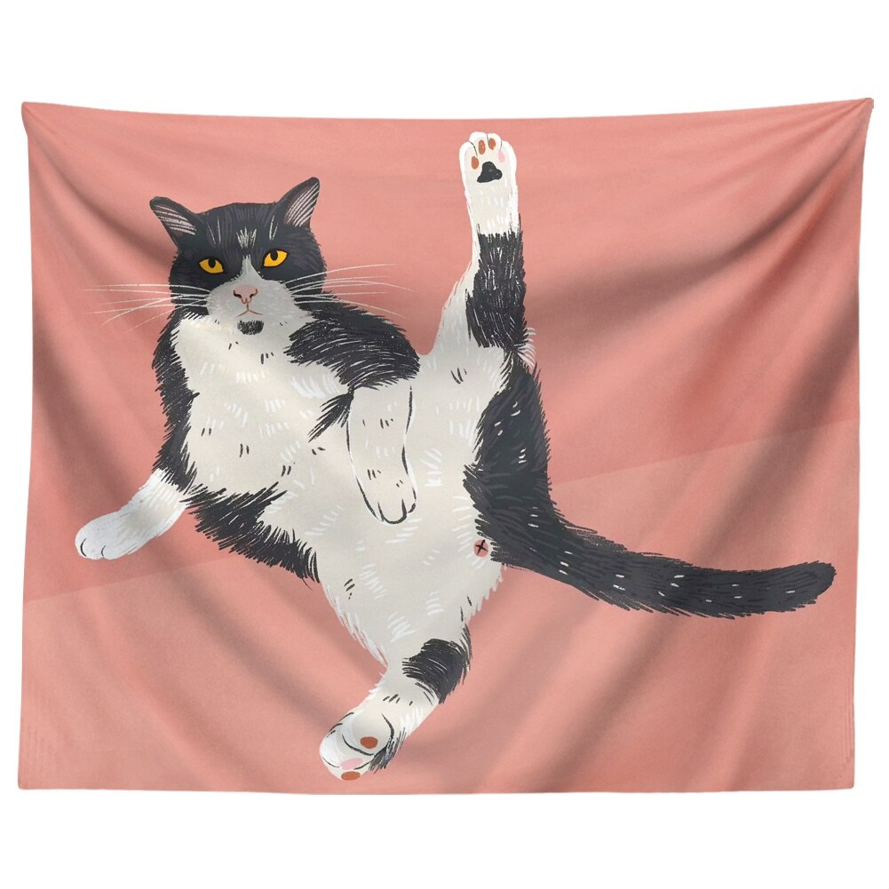 Niedlicher katzen-wandteppich, rosa wandteppich, mädchenzimmer, studentenwohnheim, wanddekoration, wohnzimmer, schlafzimmer, heimdekoration: Ursprünglich Titel