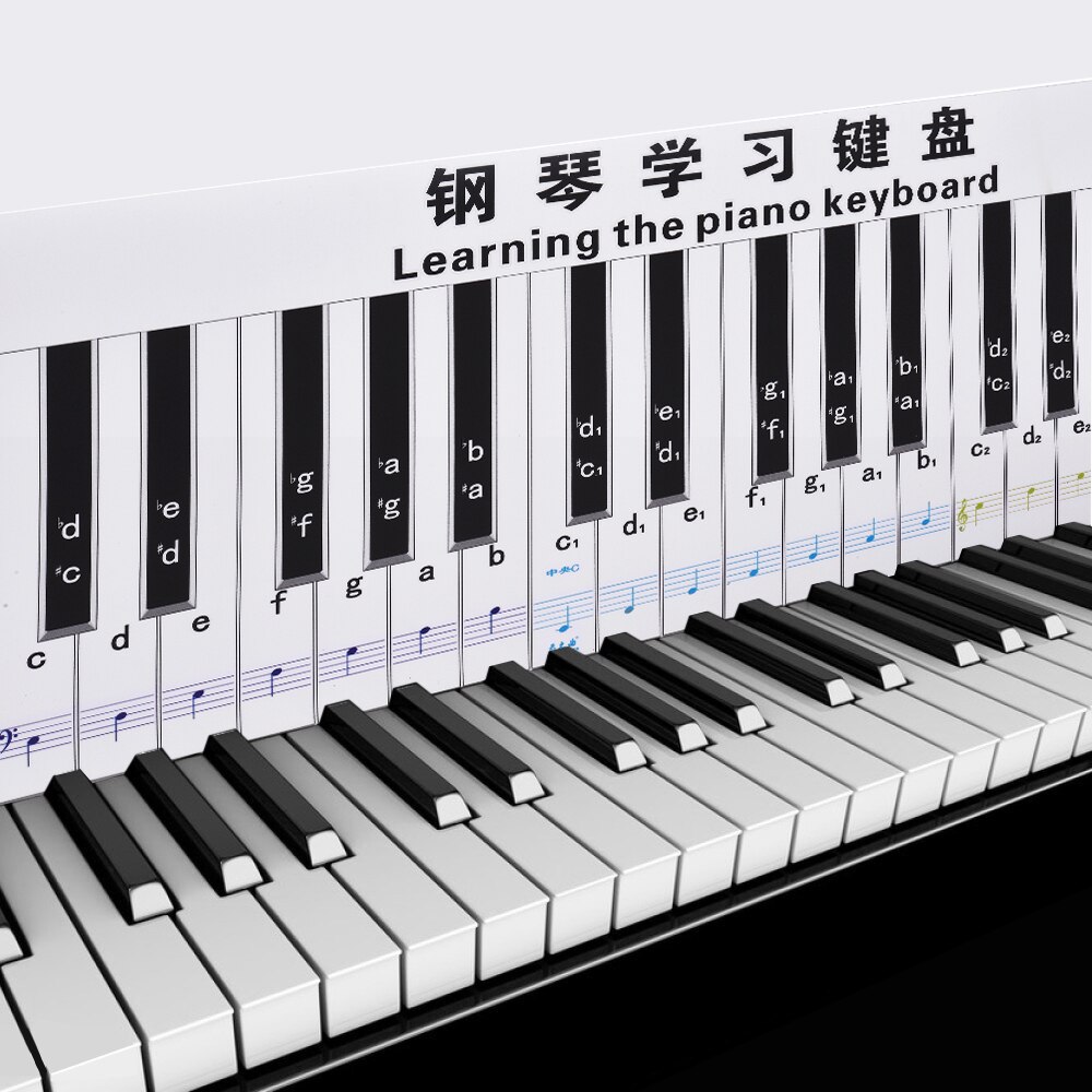 Fingering Version 88 Keys Piano Keyboard Fingering Practice Chart Sheet with Stave Reference Piano Guide Assistive Tool for Kids