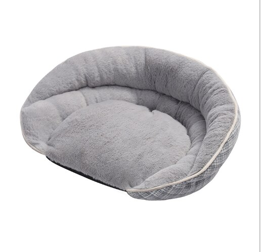 Huisdier Kat Pluche Slaapbank Gezellige Fleece Hond Huis Verwijderbare Waterdichte Mand Mat Zachte Kennel Warme Fluwelen Nest Kussen Slapen tas: gray / 45X40X18CM