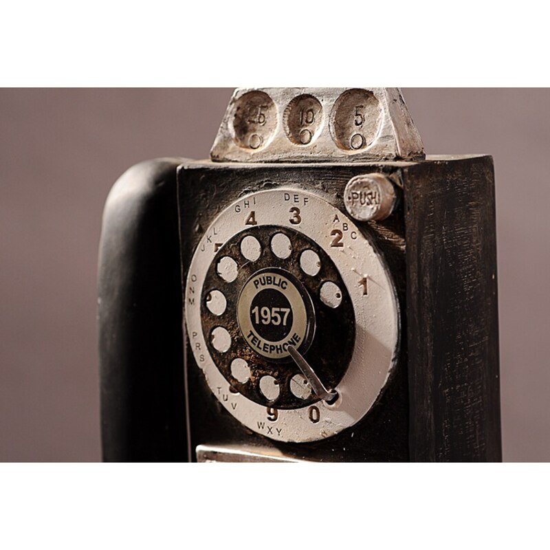 Vintage Rotate Classic Look Dial Pay Phone Model Retro Booth Home Decoration Ornament SCVD889