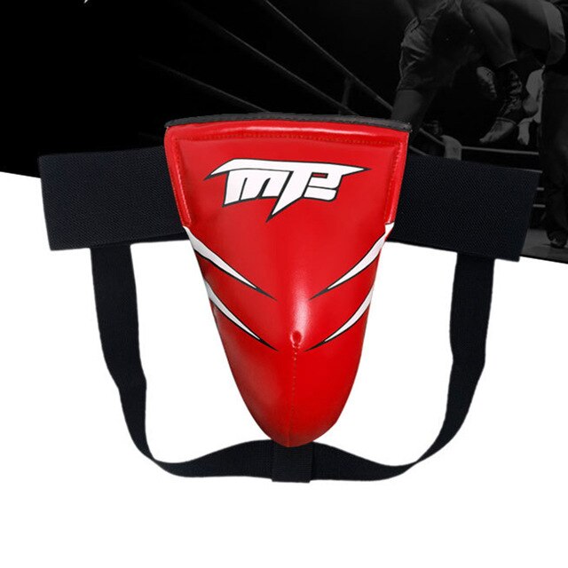 Kids Adults Groin Guard Protective Gear Boxing Training Adjustable Sanda Fighting MMA Full Protection Safety Exercise Accessory: Red / L