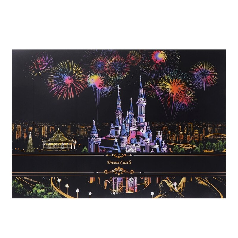 2 Sheets Scratch Pictures Paper 41x29cm Set Screen Postcard DIY: 4
