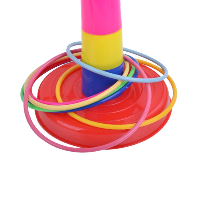 18" Colorful Plastic Sport Ring Toss Game Set for Kids