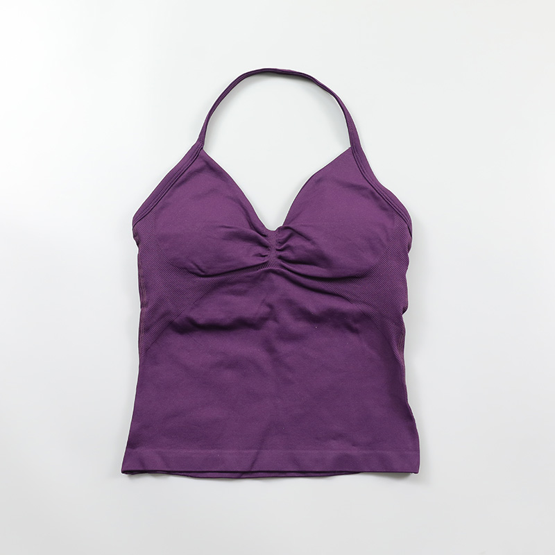 Impact Longline Strappy Top Women Seamless Yoga Tank Tops Ruched Backless Gym Clothes Workout Sleeveless Shirts With Buit In Bra