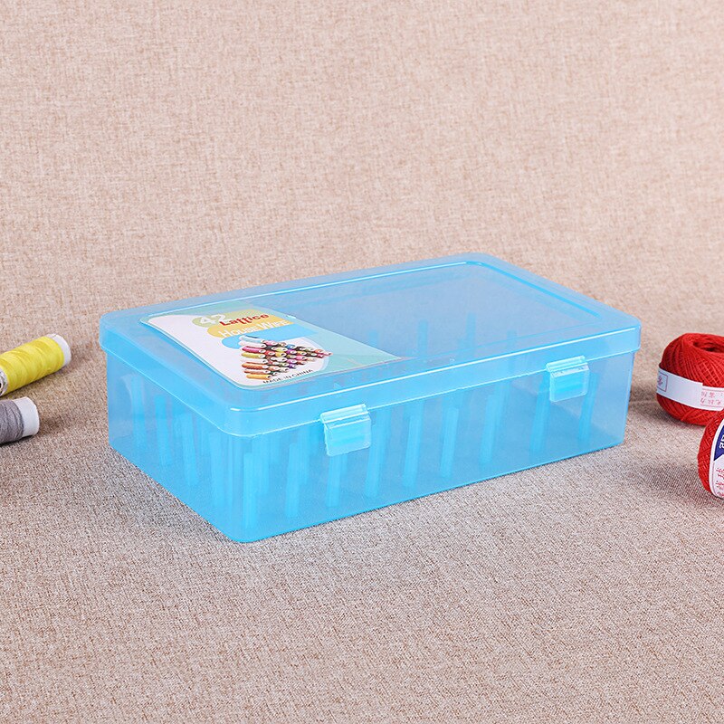 Caja de almacenamiento vacía para carretes de hilo de coser, organizador de almacenamiento de alambre de aguja transparente, estuche de almacenamiento de carretes de hilo, 42 Unidades: BX210001-3
