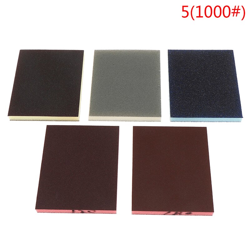 2pcs 120-1000grit Polishing Sanding Sponge Block Pad Sandpaper Assorted Abrasive Tool 120*100*12mm Random Color: 2pcs A5