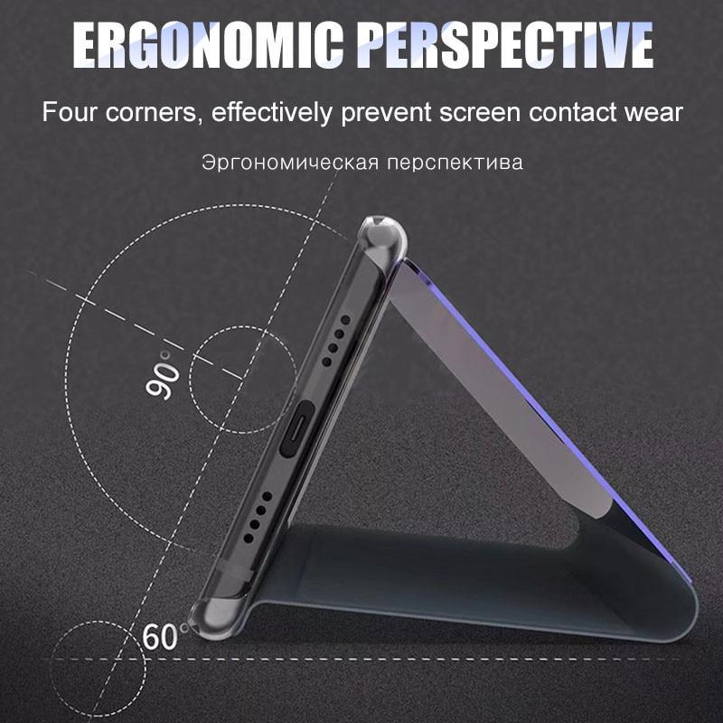 Skinlee dla Xiaomi Poco X4 Pro 5G przypadku lustro widok inteligentne etui z klapką wstrząsoodporny futerał na telefon dla Poco M4 Pro 4G lustro widok okładka