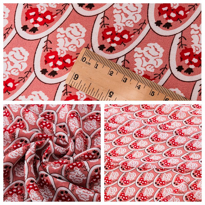 0.5 metros tecido chiffon floral barato ver embora tecido de impressão para vestuário e diy chiffon vintage