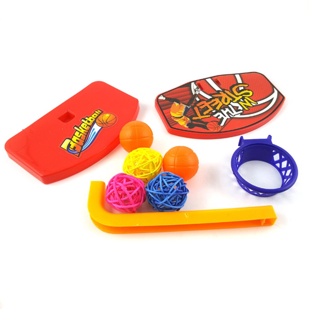 Funny Mini Basketball Hoop Basketball Shoot Toy for Parrot Intelligence Puzzle Developmental Game Chew Toys Pet Birds Supplies