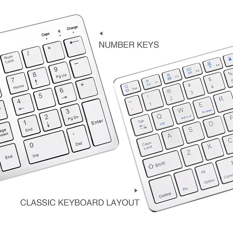 Jelly Kam Oplaadbare Bluetooth Keyboard Voor Ipad Tablet Laotop Multimmedia Toetsen Draadloos Toetsenbord Voor Ios Andriod Ultra Slim