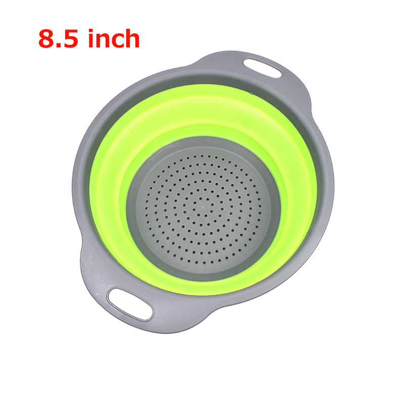 Large Collapsible Folding Strainers/Strainer Set- Perfect for Draining Pasta, Vegetable: Green 8.5 inch