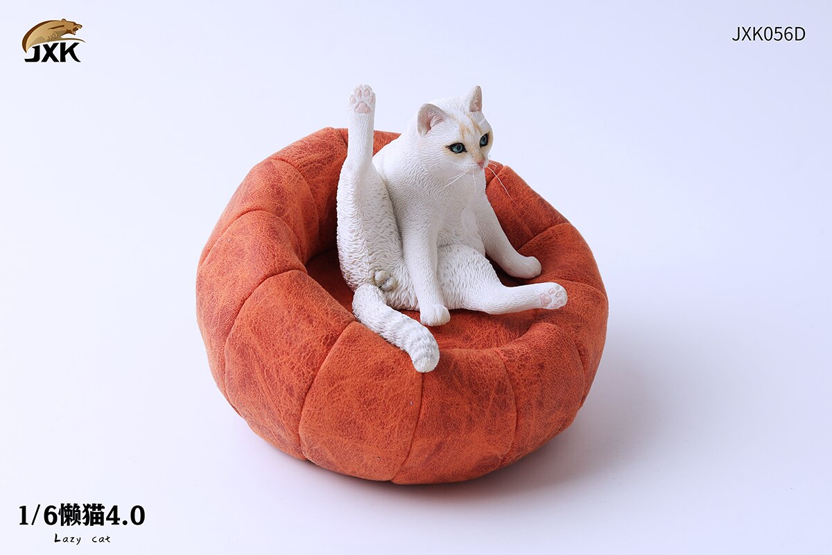 JXK 1/6 Lazy Cat with Sofa 4.0 Model Cute Pet Orange Cat Animal Figure Collector Decor Toy Handmade Oenaments Adults Kids: 056D