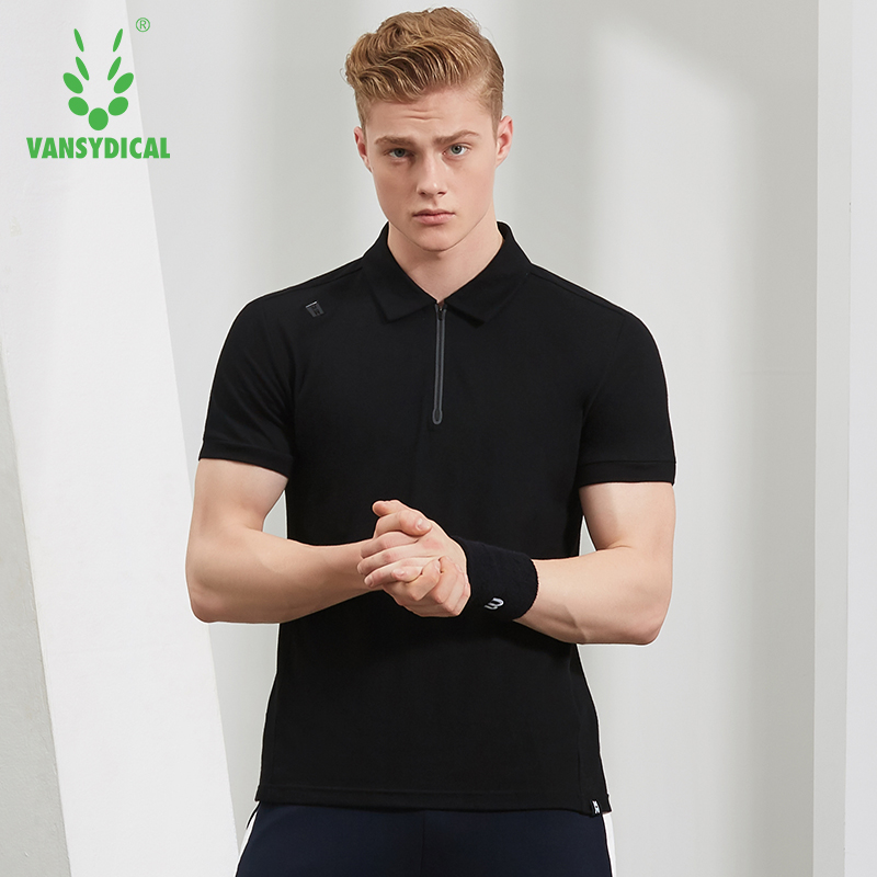 VANSYDICAL Polo Shirt männer solide kurzarm mit Geschmack Tennis Golf Shirt für Sport männer Fitnessstudio kleidung trainieren aktive tragen