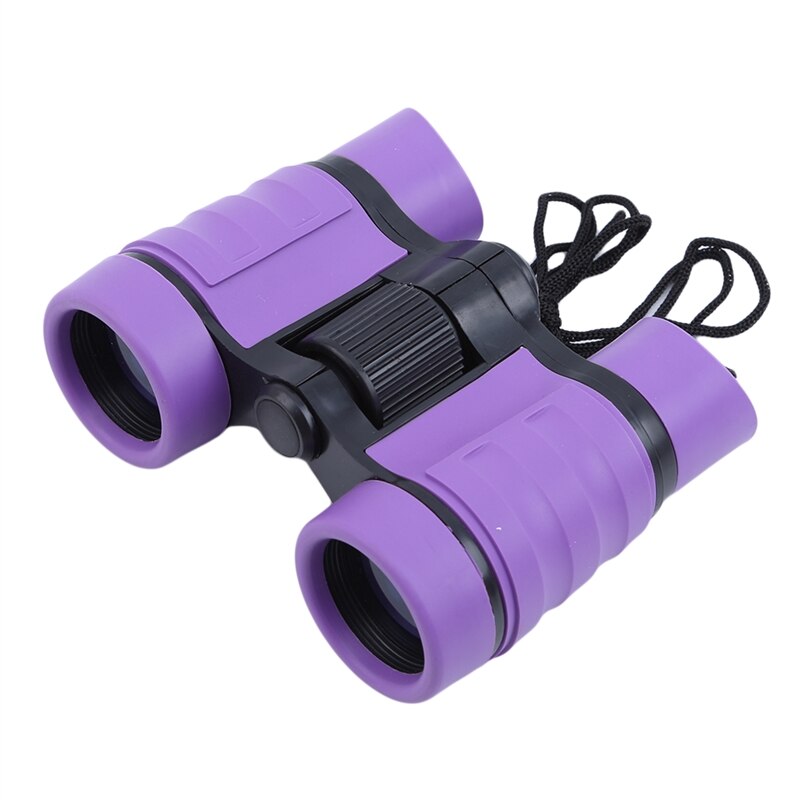 Ingrandimento 4x binocolo per bambini telescopio binocolo per bambini giocattolo pellicola blu per piccole mani Bird Watching viaggi escursionismo: purple