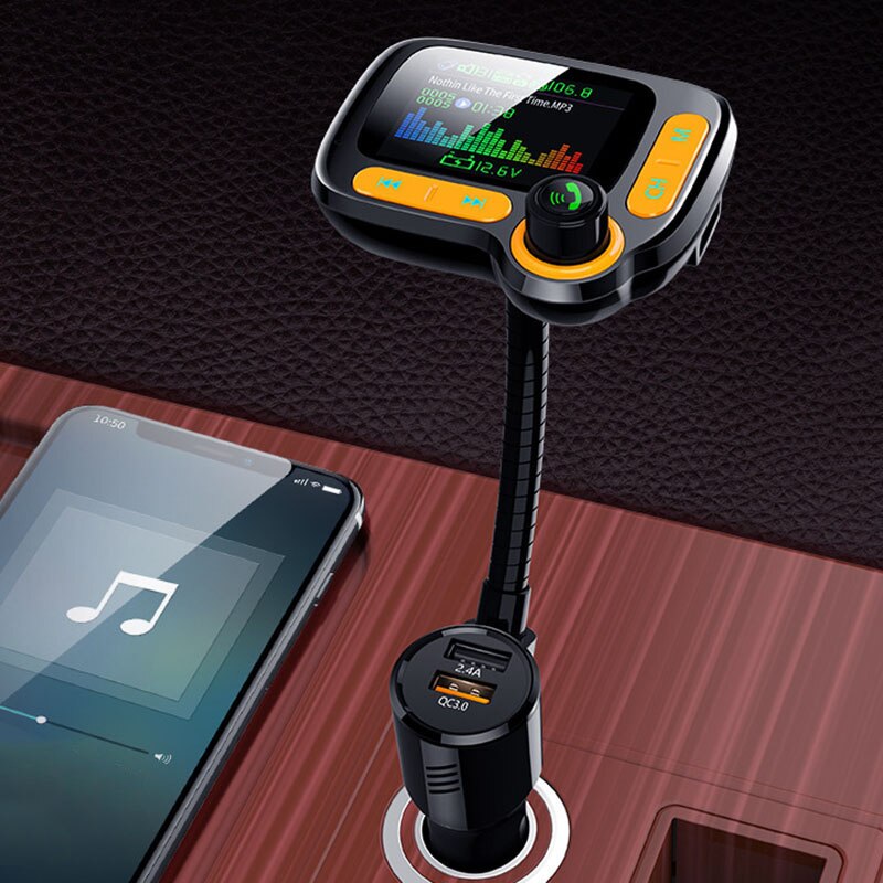 Car MP3 Player Bluetooth Car Kit FM Transmitter Modulator with Color Sn AUX Auto Music Adapter QC 3.0 USB Charger