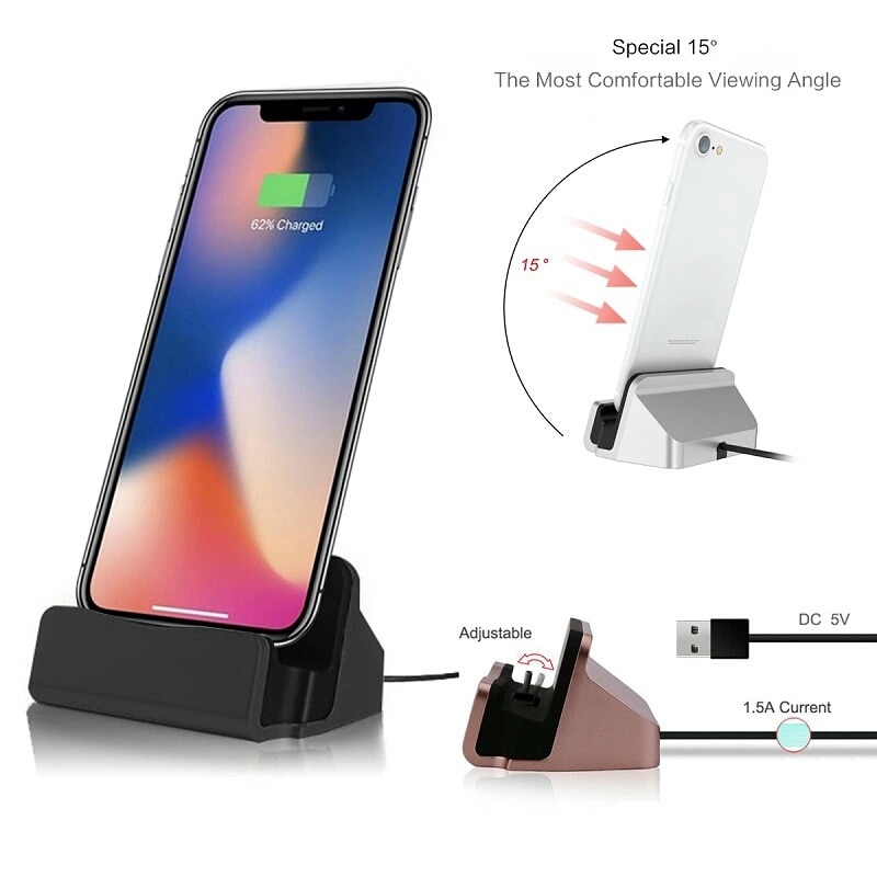 Cabo usb carregador e de dados 2 em 1, estação de carregamento para iphone x xs max xr 6 6s 7 8 plus 5 se docking desktop berço