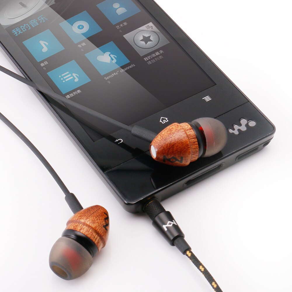 In-ear-kopfhörer aus holz mit kabel, super-bass-headset mit mikrofon, musikkopfhörer, metall-ohrhörer für android- und ios-handys