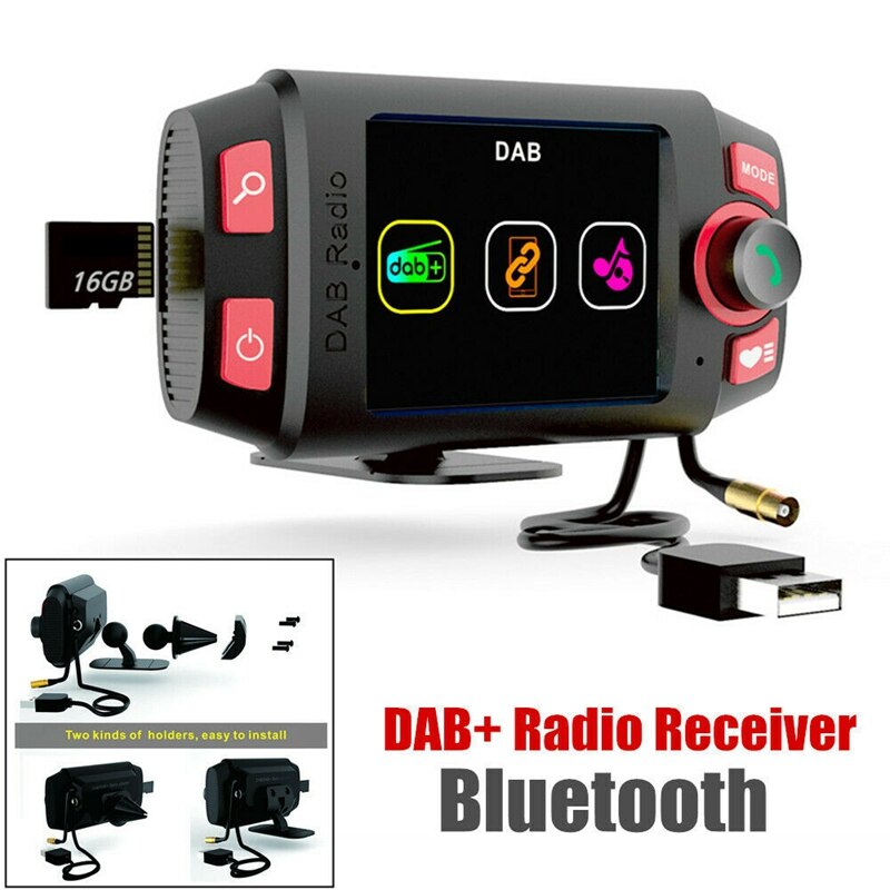 2.4Inch Car DAB+/DAB Radio Adapter FM Transmitter with Bluetooth Hands-Free and Music Playback Car Kit MP3 Player
