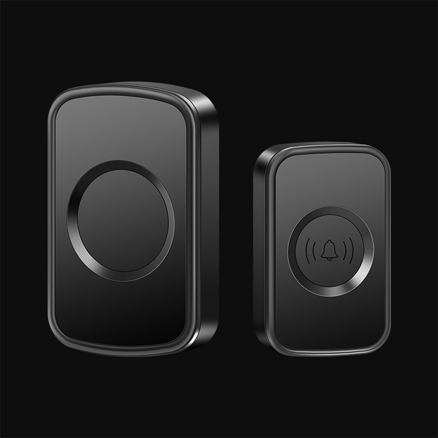 CACAZI Heimat DC batteriebetriebene kabellose wasserdichte Türklingel, intelligente 300-Meter-Fernbedienung, 60 KlingeltöNe, draussen-Anrufglocke: Braun