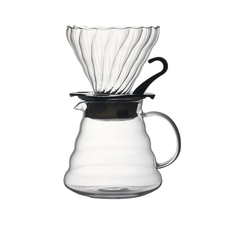 Giet over koffiezetapparaat hittebestendig borosilicaatglas handgemaakte koffiepercolator koffiefilter 400ml/600ml: 600ml potten en filter