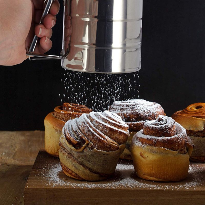 Handheld Baking Cake Tool Stainless Steel Hand Flour Powder Mesh Cup Sieve Shaker，flour，The kitchen，filter