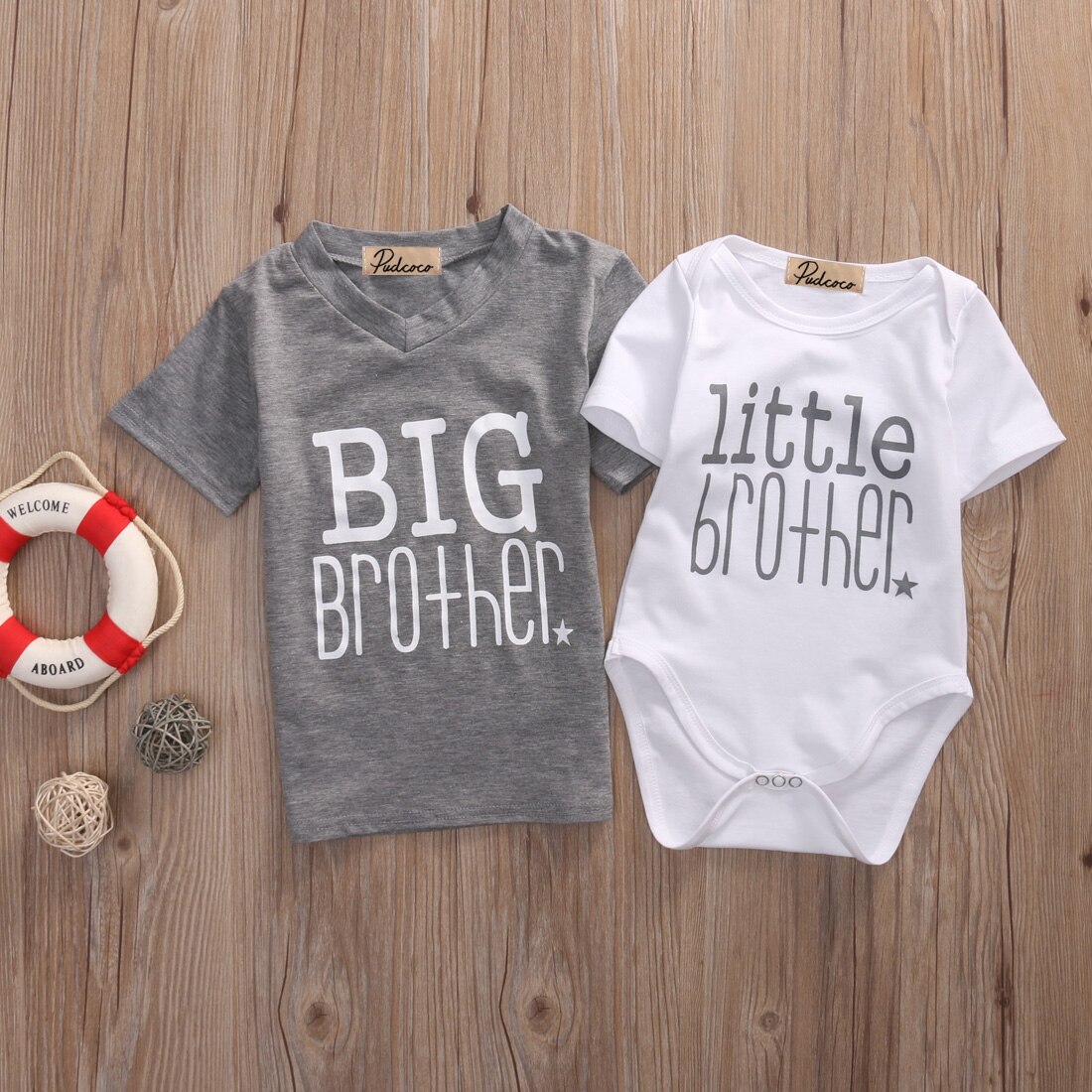 Cute Brothers Clothes Little Brother Baby Boy Romper Big Boy T-shirt Tee Tops Brothers Matching Outfit Brotherhood Symbolic
