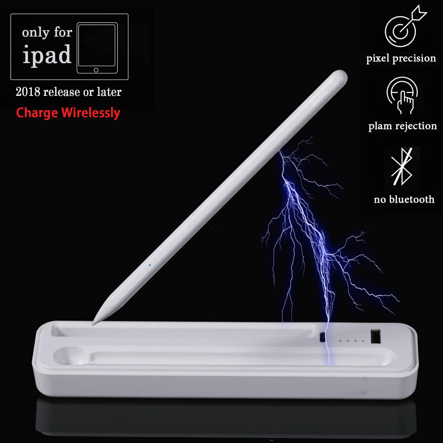 For Apple Pencil iPad Pen with Charge Wirelessly for iPad 10.2 iPad Pro 11 12.9 iPad 6th iPad Air 3rd iPad Mini 5th Gen