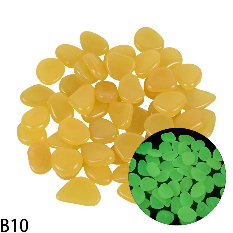 25/50Pcs ornamenti da giardino pietre luminose ciottoli fluorescenti Glow In The Dark Rocks per acquario esterno Home Fish Tank Decor: 50Pcs / B10