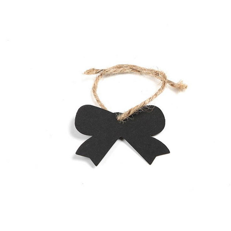 DoreenBeads Label Tags Paper Black Bowknot Pattern Garment Tag Bags Shoes 49mm(1 7/8") x 41mm(1 5/8"), 10 PCs