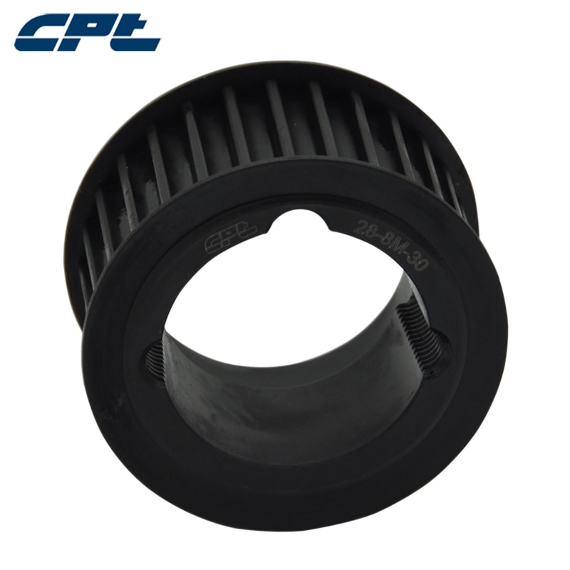 CPT HTD 8M Timing Katrol, staal materiaal, 8mm pitch, 20 Tanden, voor 30 mm brede riemen, wedstrijd 1008 taper bush, 20-8M-30-1008 (T/L)