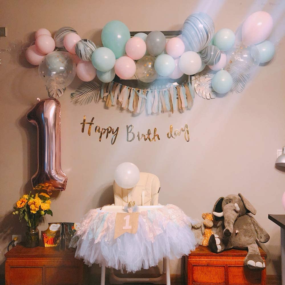 Glücklich Geburtstag Dekoration Geburtstag Mädchen Hohe Stuhl Ein Banner Ersten Geburtstag 1 jahr Geschlecht Offenbaren Party Baby Dusche Dekorationen
