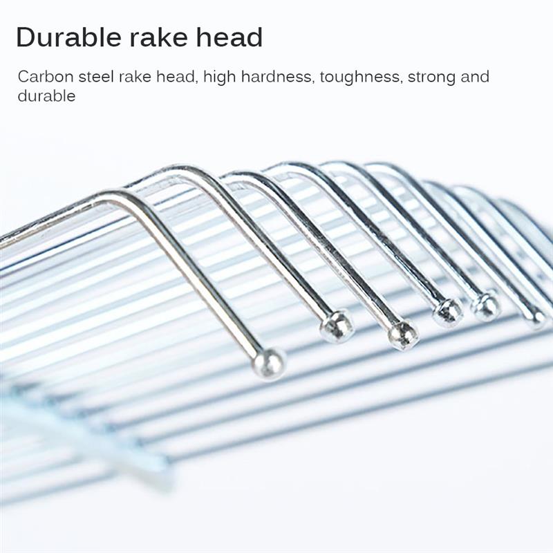 Extendable Garden Rake 9 Toothed Rake Dead Leaf Rake Steel Wire Garden Rake Gardening Tools Agriculture